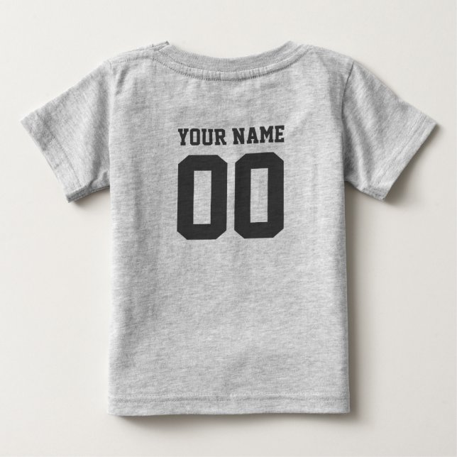 Camiseta Para Bebê Body de Jersey de Futebol Personalizado com Nome e (Verso)