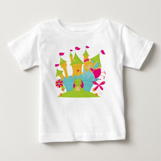 Camiseta Para Bebê Body de Princesa Fada Loira com Tutu (Frente)