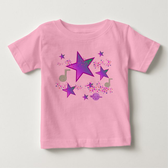 Camiseta Para Bebê Body de Tule Rosa Bebê Starlight Lullaby (Frente)