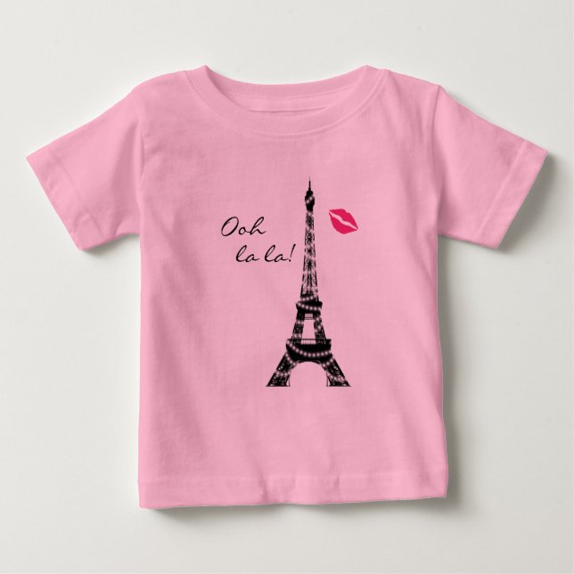 Camiseta Para Bebê Body de Tutu Paris Brilha (Frente)