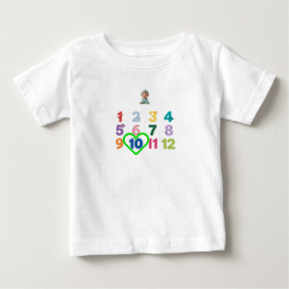 Camiseta Para Bebê Body Infantil de Marco Mensal do Bebê - 1 a 12 Mes