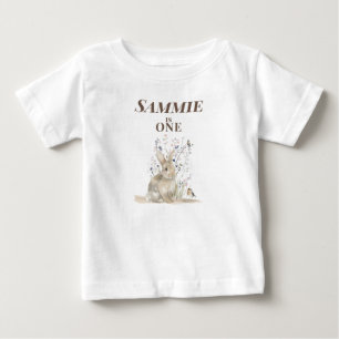 Camiseta Para Bebê Body Personalizado de Coelho para 1º Aniversário
