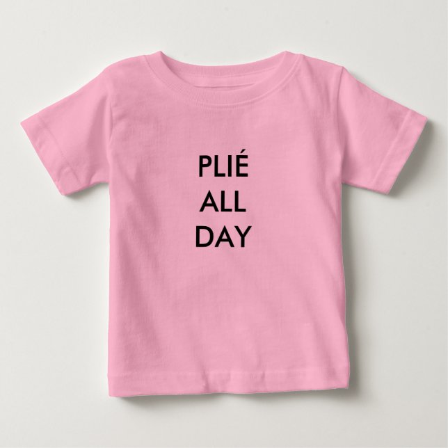 Camiseta Para Bebê Body Plié All Day Rosa para Bebê (Frente)