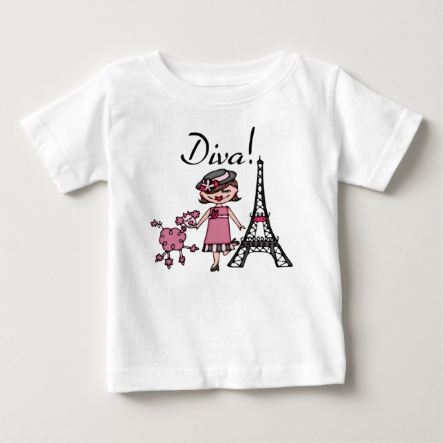 Camiseta Para Bebê Body Sicilado de Bebê Diva com Cabelo Castanho (Frente)