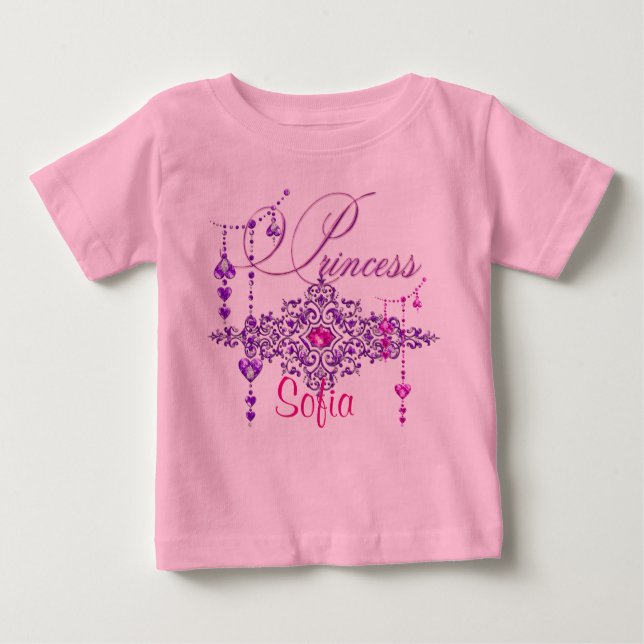 Camiseta Para Bebê Body Vestido de Bailarina Rosa Personalizado Princ (Frente)