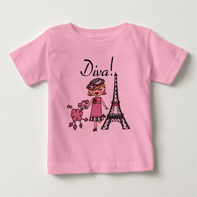 Camiseta Para Bebê Bodysuit Baby Tutu Diva de Cabelo Loiro (Frente)