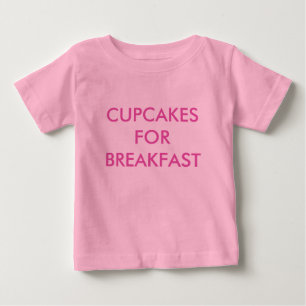 CAMISETA PARA BEBÊ BODYSUIT BEBÊ ROSA CUPCAKES NO CAFE DA MANHÃ