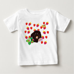 Camiseta Para Bebê Bodysuit bonito do bebê da toupeira