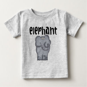Camiseta Para Bebê Bodysuit cinzento do futebol do bebê do elefante
