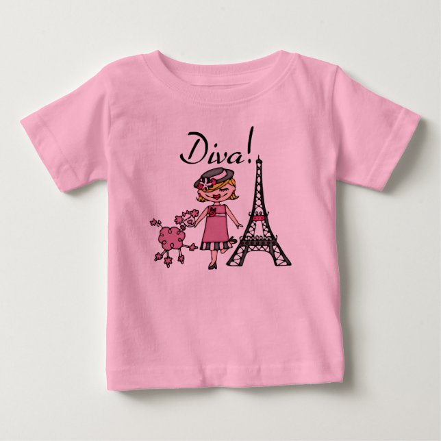 Camiseta Para Bebê Bodysuit de Bebê Diva de Cabelo Loiro Tutu (Frente)