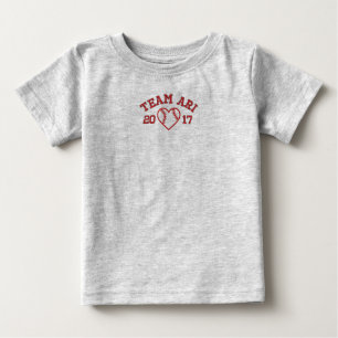 Camiseta Para Bebê Bodysuit do bebê do futebol do coração do baseb