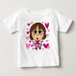 Camiseta Para Bebê Bodysuit do tutu do bebê da menina da bailarina