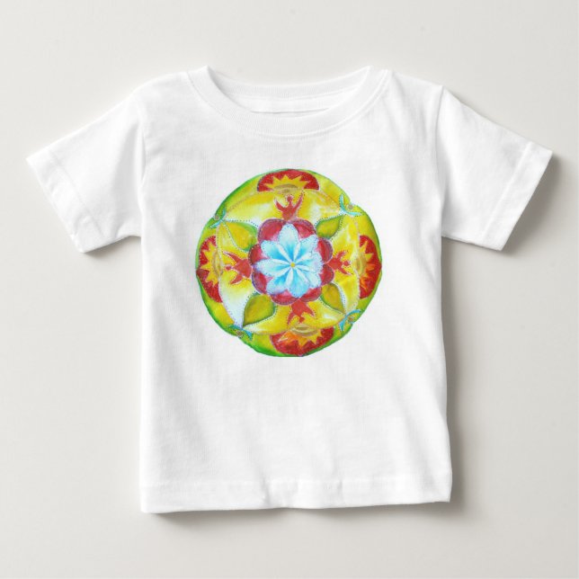 Camiseta Para Bebê Bodysuit Mandala Bebê (Frente)