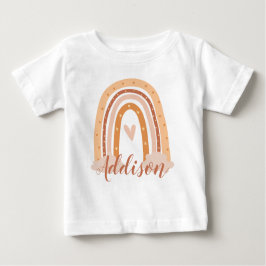Camiseta Para Bebê Boho Arco-Íris Neutro Kids Toddler T-Shirt