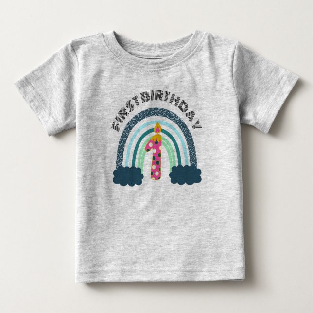 Camiseta Para Bebê Boho Baby Girl do Primeiro Aniversário (Frente)