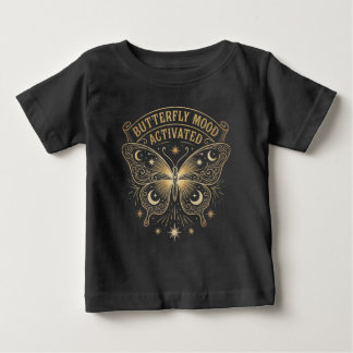 Camiseta Para Bebê Boho Celestial Butterfly“Butterfly Mood Activated”
