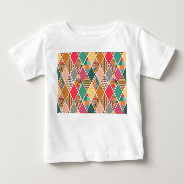 Camiseta Para Bebê Boho Crazy Quilt (Frente)