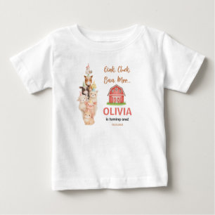Camiseta Para Bebê Boho Fazenda Animal 1º Aniversário Bonito Celeir