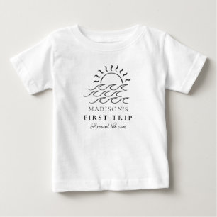 Camiseta Para Bebê Boho Primeira Viagem À Volta Da Festa Do primeiro