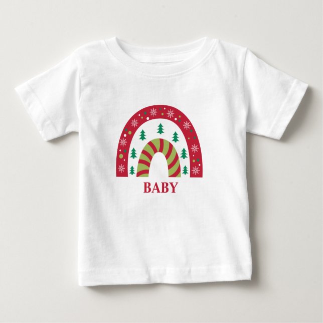 Camiseta Para Bebê Boho Rainbow da Família Unificada Personalizada (Frente)