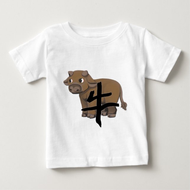 Camiseta Para Bebê Boi com caráter (Frente)