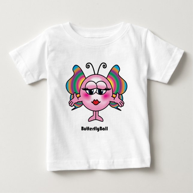 Camiseta Para Bebê Bola da borboleta (Frente)