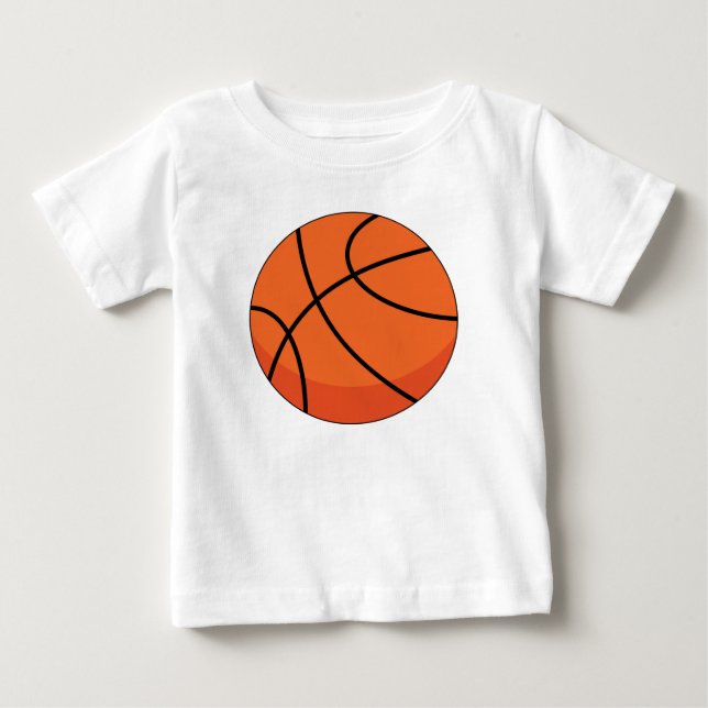 Camiseta Para Bebê Bola de Basquete Desenho Animado (Frente)