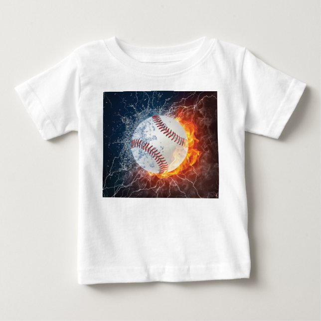 Camiseta Para Bebê Bola de beisebol (Frente)