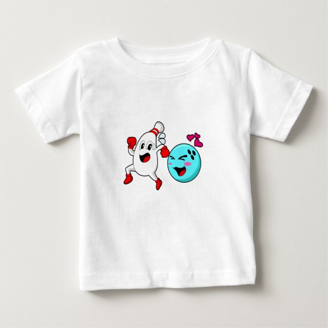 Camiseta Para Bebê Bola de boliche boliche (Frente)