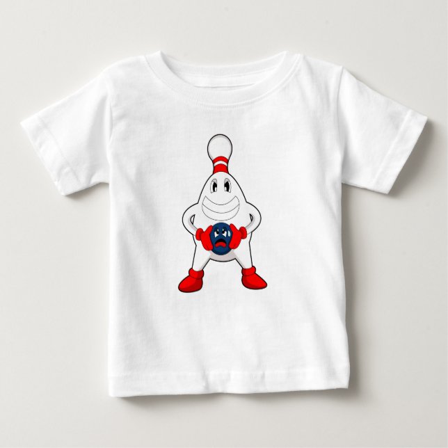Camiseta Para Bebê Bola de boliche da Boliche da boliche (Frente)