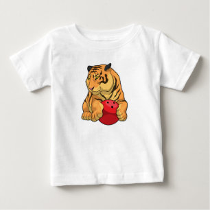 Camiseta Para Bebê Bola de boliche de Boliche Tigre