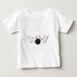 Camiseta Para Bebê Bola de boliche e pinos: Modelo 3D: