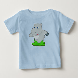 Camiseta Para Bebê Bola de boliche Hippo Boliche