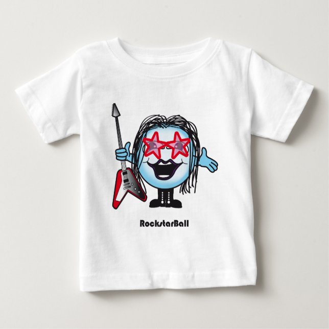 Camiseta Para Bebê Bola de Rockstar (Frente)