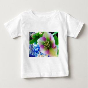 Camiseta Para Bebê Bola de vidro azul Rosa de Lenten rosa