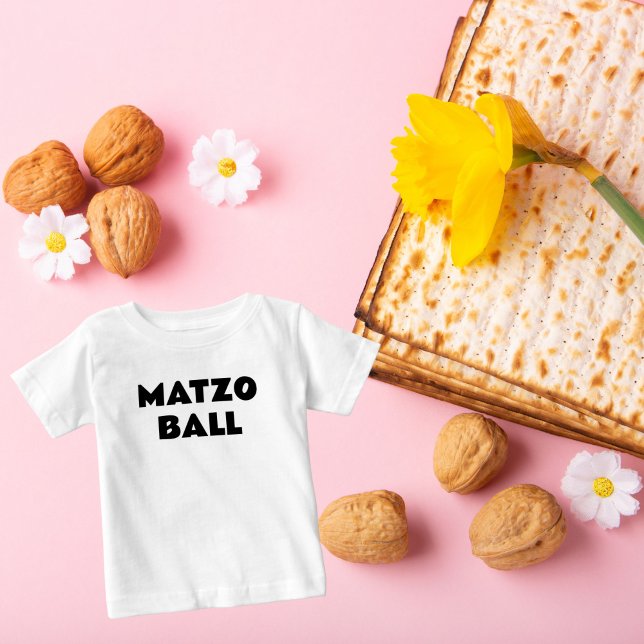 Camiseta Para Bebê Bola Matzo Matzo, Pessach Engraçado (Criador carregado)