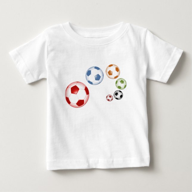 Camiseta Para Bebê bolas de futebol (Frente)