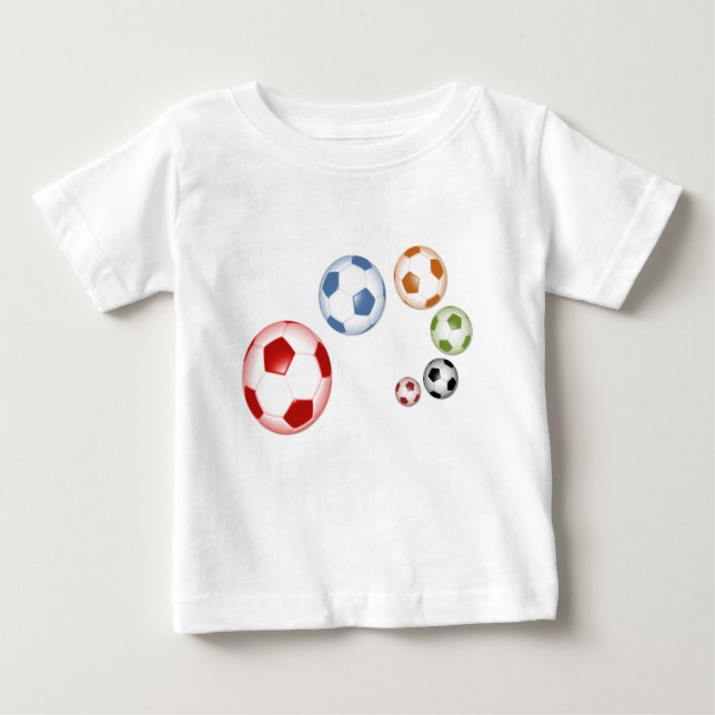 Camiseta Para Bebê bolas do pé (Frente)