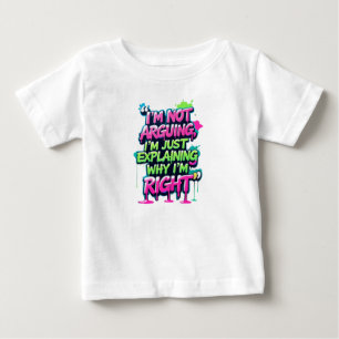 Camiseta Para Bebê Bold Funny Cote Neon Grafite