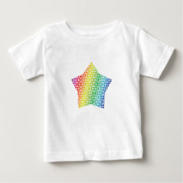 Camiseta Para Bebê Bold Rainbow Honeycomb e Diamond Pattern star