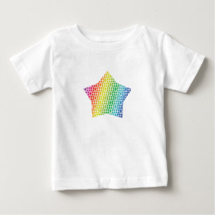 Camiseta Para Bebê Bold Rainbow Honeycomb e Diamond Pattern star