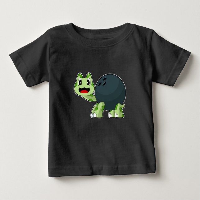 Camiseta Para Bebê Boliche de tartaruga (Frente)