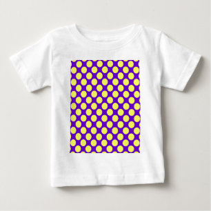 Camiseta Para Bebê Bolinhas Amarelas com Estilhaço de Fundo Roxo