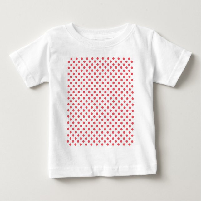 Camiseta Para Bebê Bolinhas rosa coral por Shirley Taylor (Frente)
