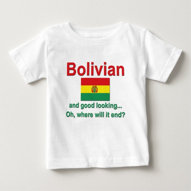 Camiseta Para Bebê Boliviano bonito (Frente)