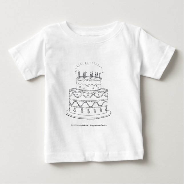 Camiseta Para Bebê Bolo de aniversário (Frente)