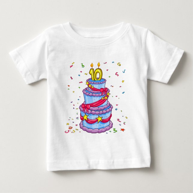 Camiseta Para Bebê Bolo de aniversário (Frente)