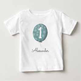 Camiseta Para Bebê Bolo de Aniversário de 1 ano de Bebê Menino Azul F