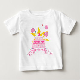 Camiseta Para Bebê Bolo de aniversário de 3 anos