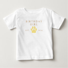 Camiseta Para Bebê Bolo de Aniversário dos Yellow Kids com Estampa de
